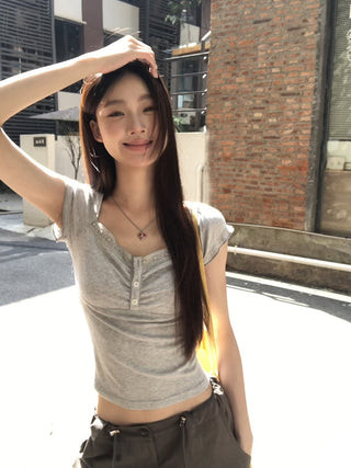 gray lace niche top