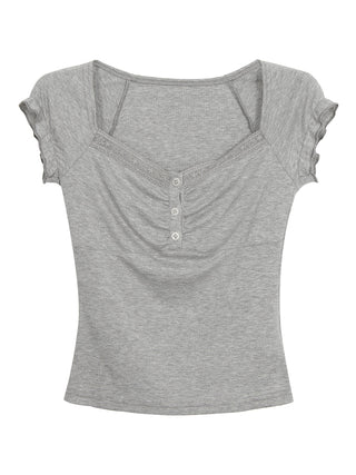 gray lace niche top
