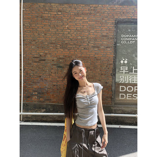 gray lace niche top