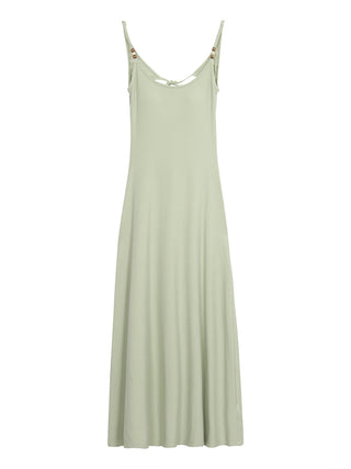 green figure-flattering dress