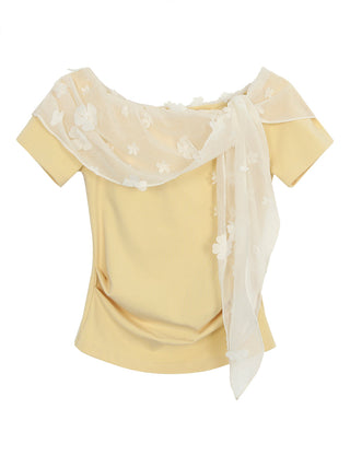 yellow off-shoulder top
