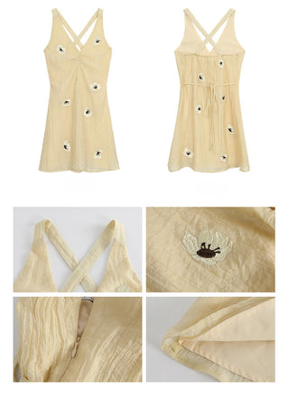 yellow V-neck dress