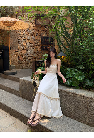 white A-line dress 03