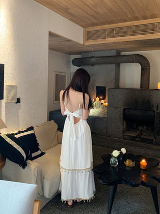 white A-line dress 03
