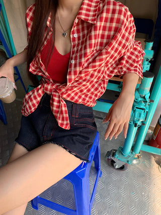 red Western shirt