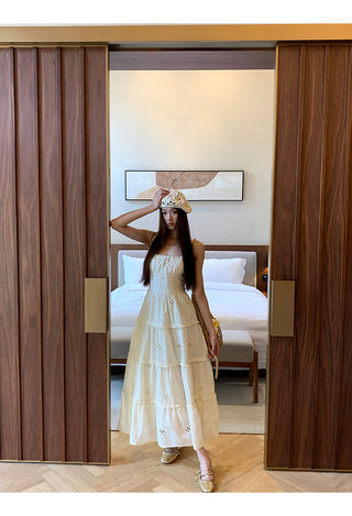 waist-tight long dress