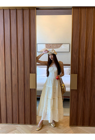 waist-tight long dress