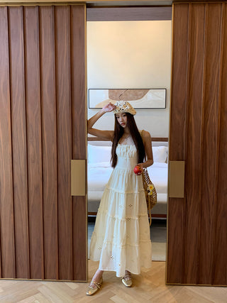 waist-tight long dress