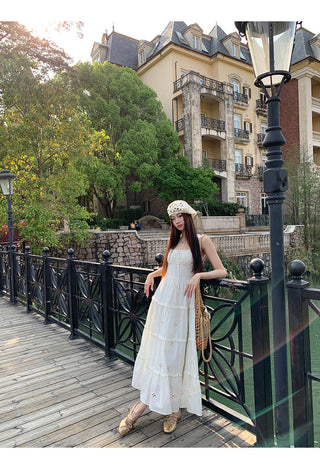waist-tight long dress