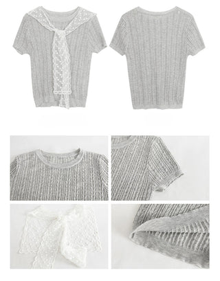 gray lace top