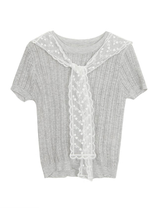 gray lace top
