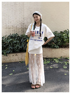 white lace skirt