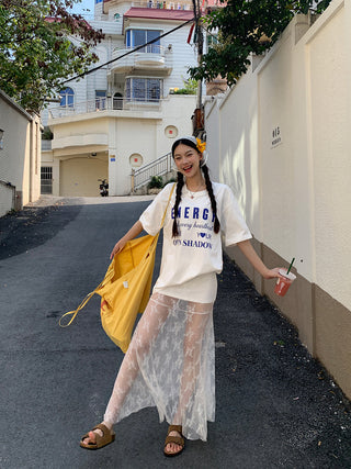 white lace skirt