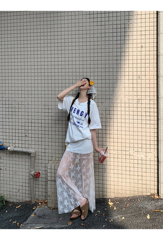 white lace skirt