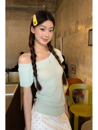 knit strapless top