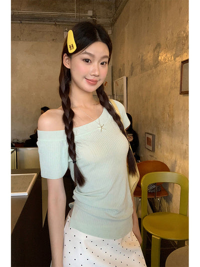knit strapless top