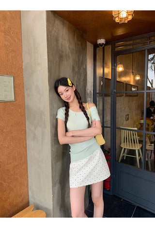 knit strapless top