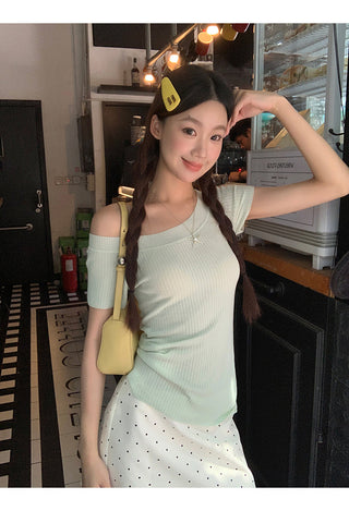 knit strapless top