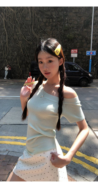 knit strapless top