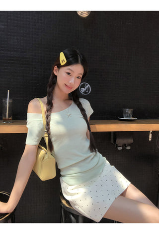 knit strapless top