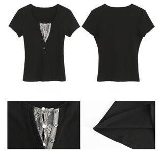 black lace top