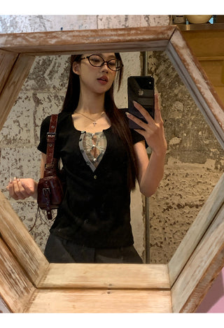 black lace top