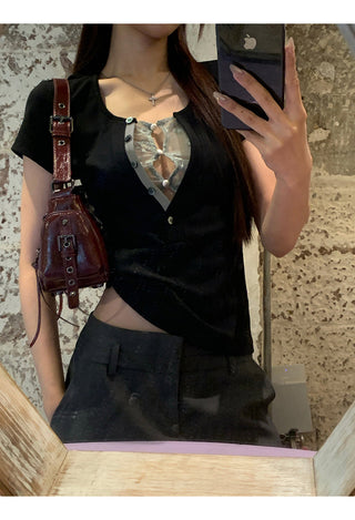 black lace top