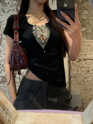 black lace top