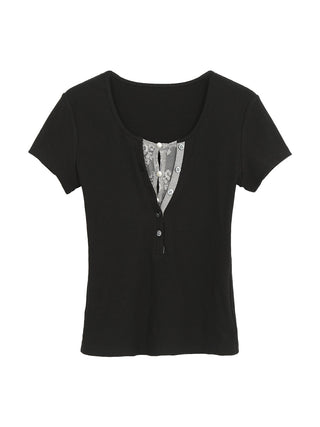 black lace top
