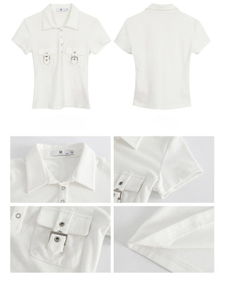 white polo top