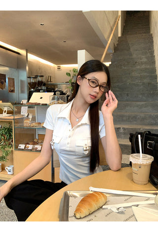 white polo top