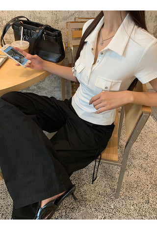 white polo top