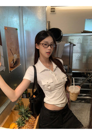 white polo top
