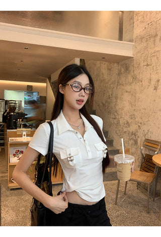 white polo top