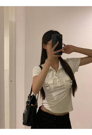 white polo top
