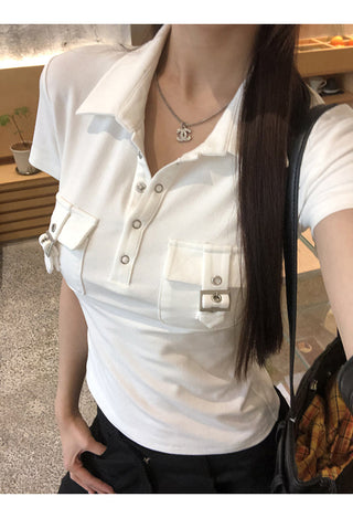 white polo top