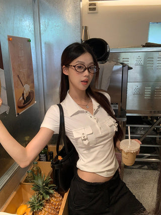 white polo top