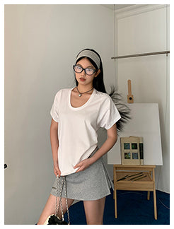 gray culotte skirt
