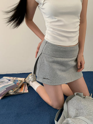 gray culotte skirt