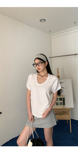 gray culotte skirt