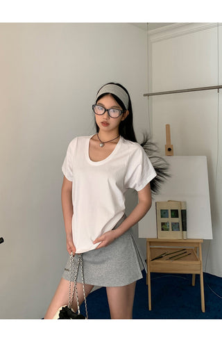 gray culotte skirt