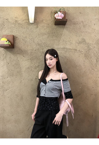 black strapless top