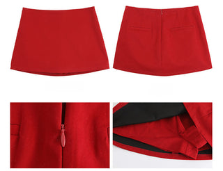 red petite skirt