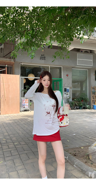 red petite skirt