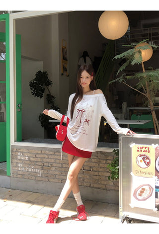 red petite skirt