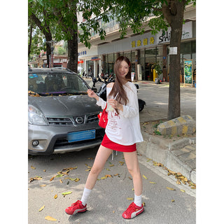 red petite skirt