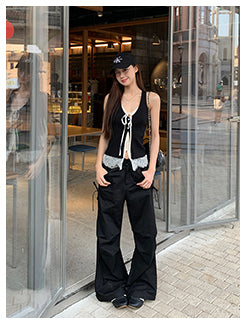 black lace camisole