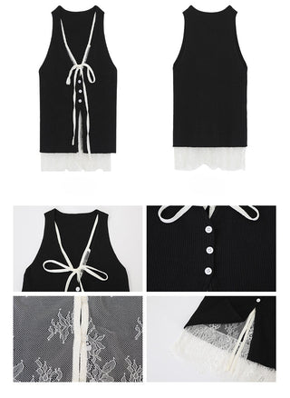 black lace camisole