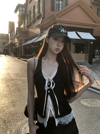black lace camisole