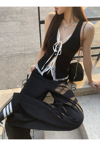 black lace camisole